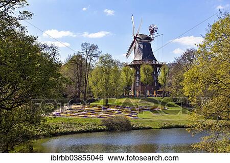 Stock Photograph - "Ansgaritorsmuhle or Windmill am Wall, at the city walls of Bremen, historic windmill, Bremen, Germany, Europe". Fotosearch