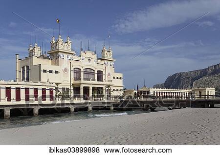 "Antico Stabilimento Balneare Spa Hotel, 1912, Liberty style architecture, Mondello, Palermo, Sicily, Italy, Europe" View Large Photo Image Stock Photo - "Antico Stabilimento Balneare Spa Hotel, 1912, Liberty style architecture, Mondello, Palermo, Sicily, Italy, Europe". Fotosearch
