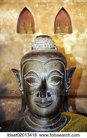 "Antique Buddha head in a temple, Wat Sisaket temple, Vientiane, Laos, Southeast Asia, Asia" View Large Photo Image Stock Photo - "Antique Buddha head in a temple, Wat Sisaket temple, Vientiane, Laos, Southeast Asia, Asia". Fotosearch