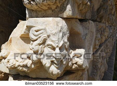 Stock Photograph - "Antique wall relief, Aphrodisias, Aydin province, Aegean region, Turkey, Asia". Fotosearch