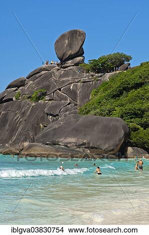 Picture - "Ao Kueak Beach and Sail Rock, Mu Ko Similan National Park, Thailand, Asia". Fotosearch