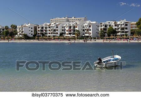 Stock Photography - "Apartementos Carabela, Bay of Alcudia, Majorca, Mallorca, Spain, Europe". Fotosearch