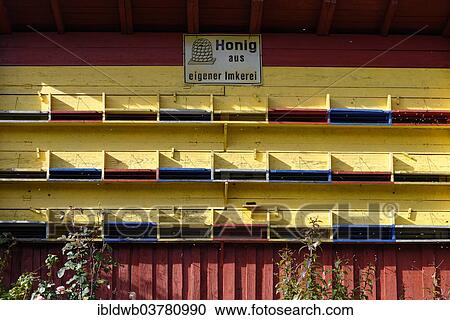 Stock Image - "Apiary or beehouse, Upper Allgau, Swabia, Bavaria, Germany, Europe". Fotosearch