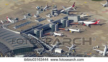 "Apron, jet bridges, passenger aircraft, Duesseldorf Airport, aerial view, Dusseldorf, Rhineland, North Rhine-Westphalia, Germany, Europe" View Large Photo Image Picture - "Apron, jet bridges, passenger aircraft, Duesseldorf Airport, aerial view, Dusseldorf, Rhineland, North Rhine-Westphalia, Germany, Europe". Fotosearch