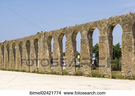 Aqueduct, Castelo de Obidos, Obidos Castle, Obidos, Leiria District, Pinhal Litoral, Portugal, Europe View Large Photo Image Picture - Aqueduct, Castelo de Obidos, Obidos Castle, Obidos, Leiria District, Pinhal Litoral, Portugal, Europe. Fotosearch