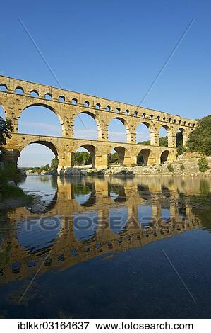 "Aqueduct, Pont du Gard, Nimes, Region Languedoc-Roussillon, France, Europe" View Large Photo Image Stock Photo - "Aqueduct, Pont du Gard, Nimes, Region Languedoc-Roussillon, France, Europe". Fotosearch