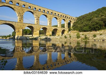 "Aqueduct, Pont du Gard, Nimes, Region Languedoc-Roussillon, France, Europe" View Large Photo Image Stock Photo - "Aqueduct, Pont du Gard, Nimes, Region Languedoc-Roussillon, France, Europe". Fotosearch