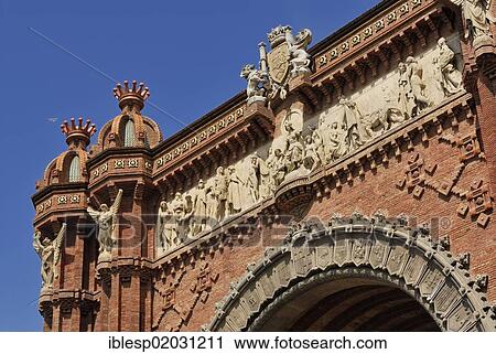 "Arc de Triomf, triumphal arch, Barcelona, Catalonia, Spain, Europe" View Large Photo Image Stock Image - "Arc de Triomf, triumphal arch, Barcelona, Catalonia, Spain, Europe". Fotosearch