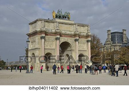 Stock Image - "Arc de Triomphe du Carrousel in the Jardin des Tuileries, Tuileries Garden, Paris, France, Europe". Fotosearch