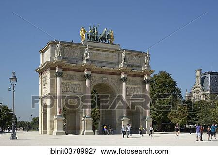 Stock Photo - "Arc de Triomphe du Carrousel triumphal arch, Paris, Ile-de-France, France, Europe". Fotosearch