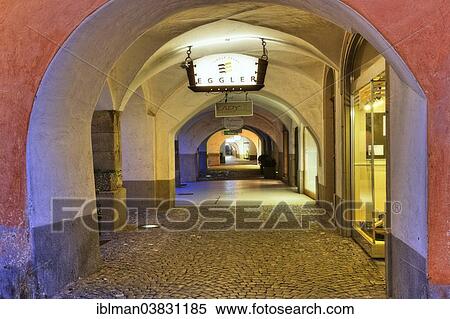 "Arcade on Marktplatz square, historic town centre of Feldkirch, Vorarlberg, Austria, Europe" View Large Photo Image Stock Photography - "Arcade on Marktplatz square, historic town centre of Feldkirch, Vorarlberg, Austria, Europe". Fotosearch