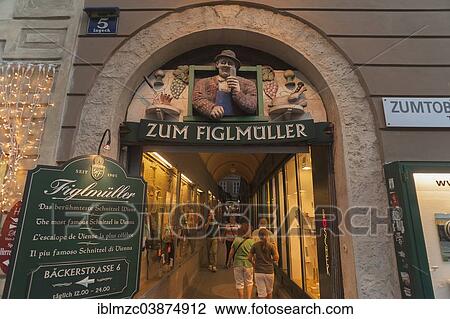 "Arcaded entrance to Figlmuller, a famous Wiener Schnitzel restaurant, Lugeck, Vienna, Vienna State, Austria, Europe" View Large Photo Image Stock Image - "Arcaded entrance to Figlmuller, a famous Wiener Schnitzel restaurant, Lugeck, Vienna, Vienna State, Austria, Europe". Fotosearch