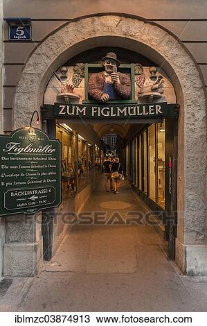 "Arcaded entrance to Figlmuller, a famous Wiener Schnitzel restaurant, Lugeck, Vienna, Vienna State, Austria, Europe" View Large Photo Image Stock Image - "Arcaded entrance to Figlmuller, a famous Wiener Schnitzel restaurant, Lugeck, Vienna, Vienna State, Austria, Europe". Fotosearch