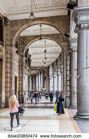 "Arcades in the mall Corso Vittorio Emanuele, Milan, Lombardy, Italy, Europe" View Large Photo Image Picture - "Arcades in the mall Corso Vittorio Emanuele, Milan, Lombardy, Italy, Europe". Fotosearch
