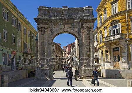 Stock Photo - "Arch of the Sergii, Pula, Istria, Croatia, Europe". Fotosearch