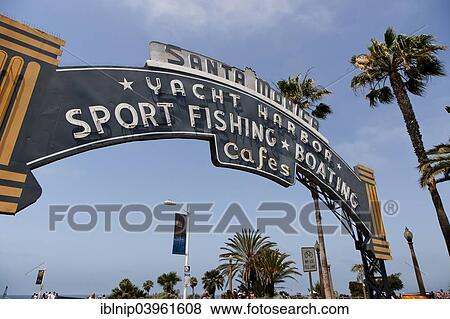 "Arch sign, Santa Monica Pier, Los Angeles, California, USA" View Large Photo Image Stock Photo - "Arch sign, Santa Monica Pier, Los Angeles, California, USA". Fotosearch