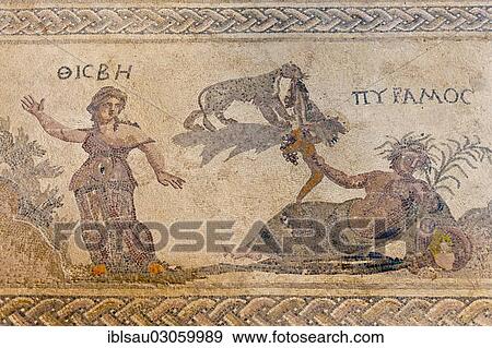 "Archaeological excavation site, mosaic of Pyramus and Thisbe, Roman mythology, House of Dionysos, Archaologischer Park Paphos, Paphos, Republik Zypern, Cyprus, Europe" View Large Photo Image Stock Photo - "Archaeological excavation site, mosaic of Pyramus and Thisbe, Roman mythology, House of Dionysos, Archaologischer Park Paphos, Paphos, Republik Zypern, Cyprus, Europe". Fotosearch