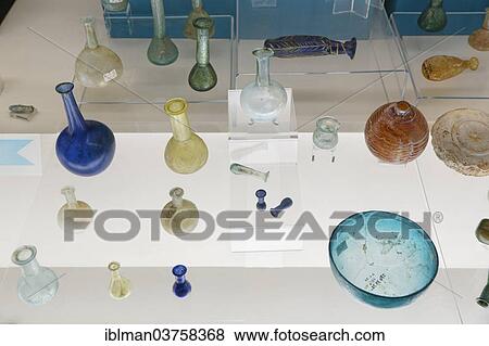 Stock Photo - "Archaeological Museum, glass finds, Antalya, Antalya Province, Turkey, Asia". Fotosearch
