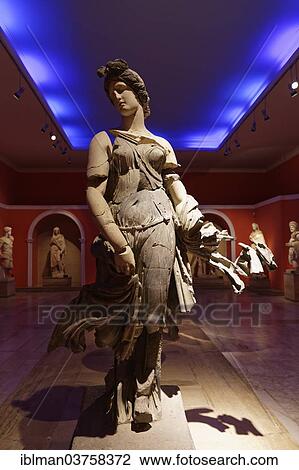 Stock Image - "Archaeological Museum, marble statue of a dancing woman from Perge, 2nd century AD, Antalya, Antalya Province, Turkey, Asia". Fotosearch