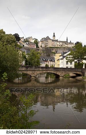 "Arched bridge made of stone across the Alzette river, Grund district, lower town, Luxembourg City, Luxembourg, Europe, PublicGround, Europe" View Large Photo Image Stock Image - "Arched bridge made of stone across the Alzette river, Grund district, lower town, Luxembourg City, Luxembourg, Europe, PublicGround, Europe". Fotosearch