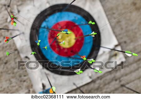"Archery, arrows in a target" View Large Photo Image Stock Image - "Archery, arrows in a target". Fotosearch