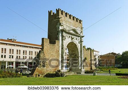 "Arco di Augusto, Rimini, Emilia-Romagna, Italy, Europe" View Large Photo Image Stock Photograph - "Arco di Augusto, Rimini, Emilia-Romagna, Italy, Europe". Fotosearch