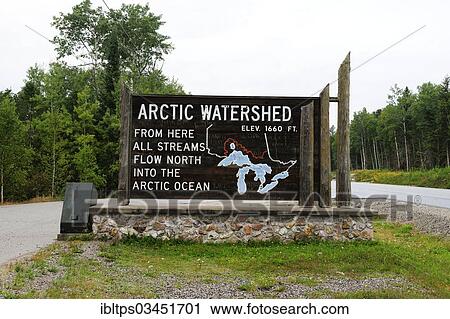 "Arctic Watershed on Highway 17 between Winnipeg and Thunder Bay, from here all the streams flow northward into the Arctic Ocean, Ontario Province, Canada, North America" View Large Photo Image Stock Image - "Arctic Watershed on Highway 17 between Winnipeg and Thunder Bay, from here all the streams flow northward into the Arctic Ocean, Ontario Province, Canada, North America". Fotosearch