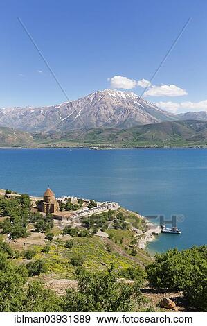 Stock Photo - "Armenian Church of the Holy Cross, Akdamar, Aghtamar, Akhtamar, Akdamar Adasi, Lake Van, mountain Cadir Dagi, Van Province, Eastern Anatolia Region, Anatolia, Turkey, Asia". Fotosearch