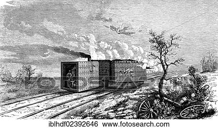 "Armored war machine with cannons on rails, historic scene from the Franco-German War, 1870 - 1871, between the French Empire and the Kingdom of Prussia" View Large Photo Image Stock Photograph - "Armored war machine with cannons on rails, historic scene from the Franco-German War, 1870 - 1871, between the French Empire and the Kingdom of Prussia". Fotosearch