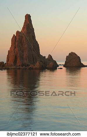 Stock Image - "Arrecife de las Sirenas, Reef of the Mermaids, Cabo de Gata-Nijar Natural Park, Biosphere Reserve, Almeria province, Andalucia, Spain, Europe". Fotosearch