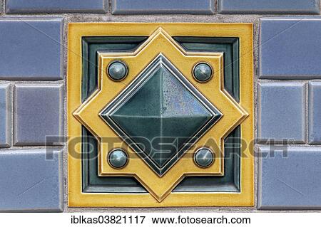 "Art Deco tile with ornamentation, Blankenberge, West Flanders, Belgium, Europe" View Large Photo Image Stock Photo - "Art Deco tile with ornamentation, Blankenberge, West Flanders, Belgium, Europe". Fotosearch