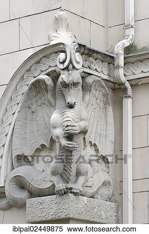 "Art Nouveau building, detail, dragon, Antonijas iela 8, Riga, Latvia, Baltic States, Europe" View Large Photo Image Stock Photography - "Art Nouveau building, detail, dragon, Antonijas iela 8, Riga, Latvia, Baltic States, Europe". Fotosearch