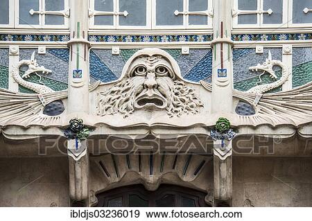 "Art Nouveau facade of a residential building, Palma de Mallorca, Majorca, Balearic Islands, Spain, Europe" View Large Photo Image Stock Photo - "Art Nouveau facade of a residential building, Palma de Mallorca, Majorca, Balearic Islands, Spain, Europe". Fotosearch