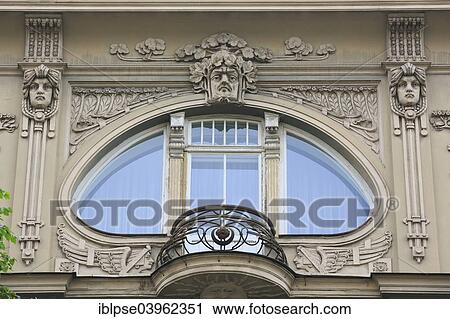 "Art Nouveau facade of the house Eliza iela 10a or Elizabeth Street 10a, architects Mikhail Eisenstein and Konstantin Peksens, Riga, Latvia, Europe" View Large Photo Image Stock Image - "Art Nouveau facade of the house Eliza iela 10a or Elizabeth Street 10a, architects Mikhail Eisenstein and Konstantin Peksens, Riga, Latvia, Europe". Fotosearch