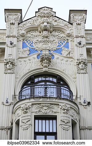 "Art Nouveau facade of the house Alberta iela 8 or Albert Street 8, architect Mikhail Eisenstein, Riga, Latvia, Europe" View Large Photo Image Picture - "Art Nouveau facade of the house Alberta iela 8 or Albert Street 8, architect Mikhail Eisenstein, Riga, Latvia, Europe". Fotosearch