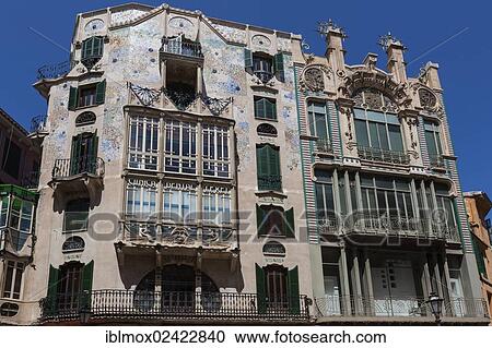 Art Nouveau house, Can Forteza Rei on Placa de Major, Old Town, Palma de Majorca, Majorca, Balearic Islands, Spain, Europe View Large Photo Image Stock Image - Art Nouveau house, Can Forteza Rei on Placa de Major, Old Town, Palma de Majorca, Majorca, Balearic Islands, Spain, Europe. Fotosearch