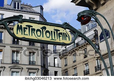 "Art Nouveau style metro sign by Hector Guimard, Rivoli street, Paris, Seine, France, Europe" View Large Photo Image Stock Image - "Art Nouveau style metro sign by Hector Guimard, Rivoli street, Paris, Seine, France, Europe". Fotosearch