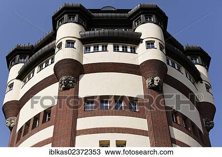 "Art Nouveau water tower, Moenchengladbach, North Rhine-Westphalia, Germany, Europe" View Large Photo Image Stock Image - "Art Nouveau water tower, Moenchengladbach, North Rhine-Westphalia, Germany, Europe". Fotosearch