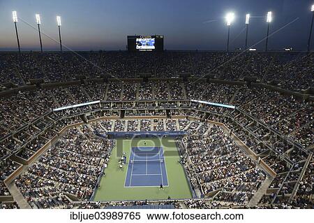 "Arthur Ashe Stadium, Centre Court, at night, US Open 2014, ITF Grand Slam Tennis Tournament, USTA Billie Jean King National Tennis Center, Flushing Meadows, New York, United States, North America" View Large Photo Image Stock Photography - "Arthur Ashe Stadium, Centre Court, at night, US Open 2014, ITF Grand Slam Tennis Tournament, USTA Billie Jean King National Tennis Center, Flushing Meadows, New York, United States, North America". Fotosearch