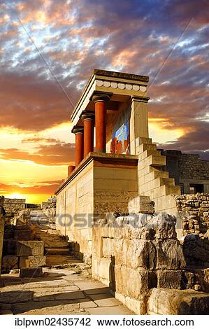 "Arthur Evans reconstruction of the North Propylaeum, Knossos, Minoan archaeological site, Crete, Greece, Europe" View Large Photo Image Stock Image - "Arthur Evans reconstruction of the North Propylaeum, Knossos, Minoan archaeological site, Crete, Greece, Europe". Fotosearch