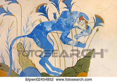 "Arthur Evans reconstruction of the Blue Monkey, Knossos Minoan archaeological site, Crete, Greece, Europe" View Large Photo Image Stock Image - "Arthur Evans reconstruction of the Blue Monkey, Knossos Minoan archaeological site, Crete, Greece, Europe". Fotosearch