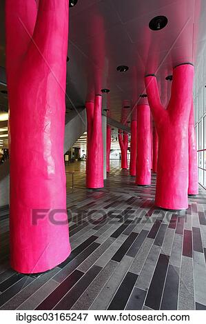 Stock Photo - "Artwork, The Lipstick Forest, at the Palais des congres de Montreal convention center, Montreal, Quebec Province, Canada, North America". Fotosearch