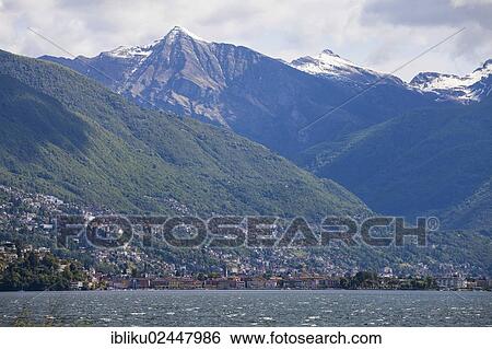 "Ascona, view from the Brissago Islands, lake Lago Maggiore, Ticino, Switzerland, Europe" View Large Photo Image Stock Photograph - "Ascona, view from the Brissago Islands, lake Lago Maggiore, Ticino, Switzerland, Europe". Fotosearch