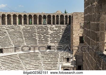 Stock Image - "Aspendos Roman Theatre, Antalya province, Turkey, Asia". Fotosearch