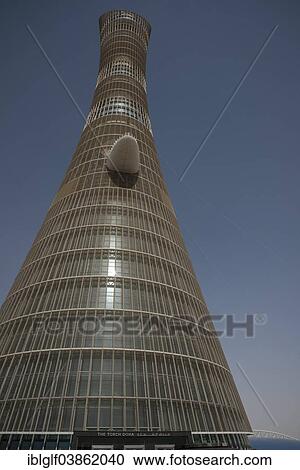 Stock Image - "Aspire Tower, Aspire Zone, Doha, Qatar, United Arab Emirates, Asia". Fotosearch