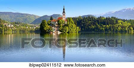 "Assumption of Mary Pilgrimage Church in the middle of Lake Bled, Slovenia, Europe" View Large Photo Image Stock Image - "Assumption of Mary Pilgrimage Church in the middle of Lake Bled, Slovenia, Europe". Fotosearch