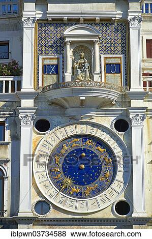 "Astrological clock, renaissance clock tower of Torre dell' Orologio, Saint Mark's Square, Venice, Veneto Region, Italy, Europe" View Large Photo Image Stock Photo - "Astrological clock, renaissance clock tower of Torre dell' Orologio, Saint Mark's Square, Venice, Veneto Region, Italy, Europe". Fotosearch