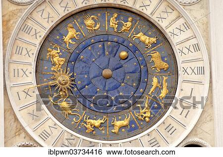 "Astrological clock, renaissance clock tower of Torre dell' Orologio, Saint Mark's Square, Venice, Veneto Region, Italy, Europe" View Large Photo Image Stock Photograph - "Astrological clock, renaissance clock tower of Torre dell' Orologio, Saint Mark's Square, Venice, Veneto Region, Italy, Europe". Fotosearch