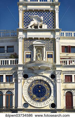 "Astrological clock, renaissance clock tower of Torre dell' Orologio, Saint Mark's Square, Venice, Veneto Region, Italy, Europe" View Large Photo Image Stock Photograph - "Astrological clock, renaissance clock tower of Torre dell' Orologio, Saint Mark's Square, Venice, Veneto Region, Italy, Europe". Fotosearch