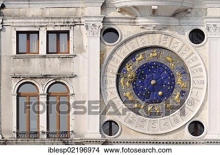 "Astronomical clock, clock tower, Torre dell'Orologio tower, St. Mark's Square, San Marco, Venice, Veneto, Italy, Europe" View Large Photo Image Picture - "Astronomical clock, clock tower, Torre dell'Orologio tower, St. Mark's Square, San Marco, Venice, Veneto, Italy, Europe". Fotosearch